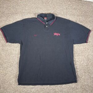 Vintage Nike Team Terps Polo Shirt Men's XXL Embroidered Swoosh Short Sleeve